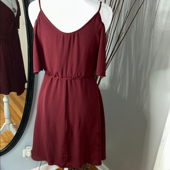 Lush Red Wrap Tie Front Mini Dress - Picture 7 of 10